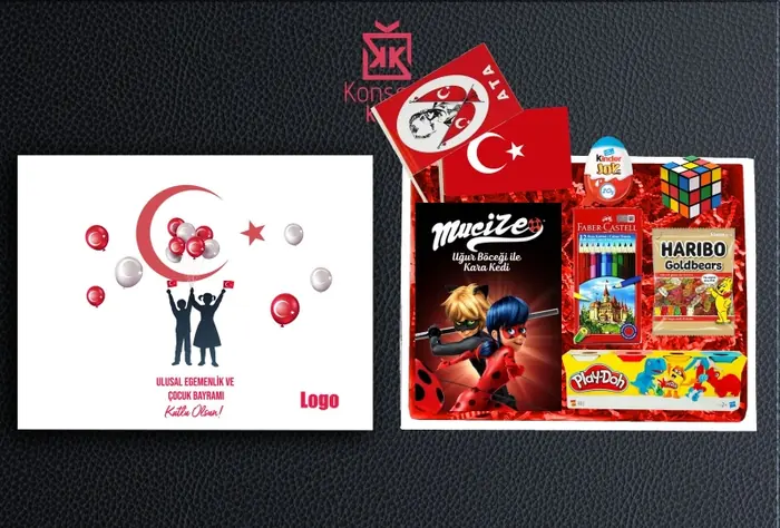 Alternatif-5 — 30x24x10 cm Logo Baskılı Kutu & Zigzag Kağıt,Okul Çağı Hikaye Kitabı,4 lü Playdoh Oyun…