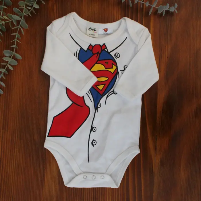 Superman Erkek Bebek Çıtçıtlı Badi — Superman Erkek Bebek Çıtçıtlı Badi