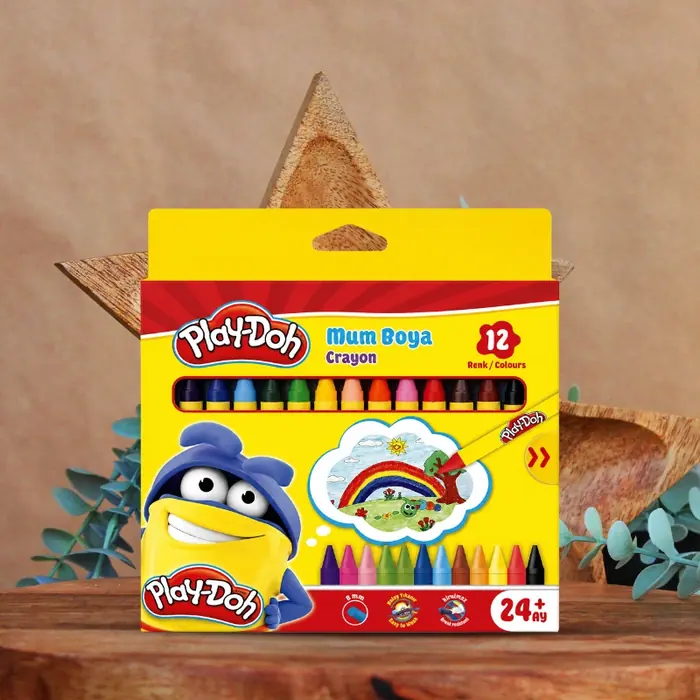PLAY-DOH SİLİN.CRAYON (MUM) BOYA 12 RENK (KARTON)