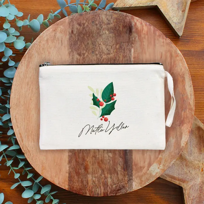 Ham Bez Clutch Çanta — 25x18 cm Astarsız fermuarlı Ham bez Clutch