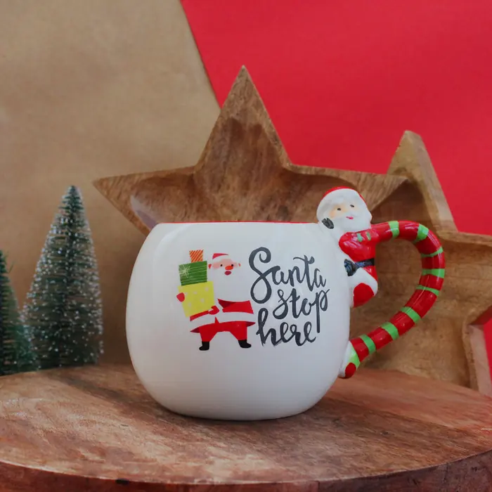 Santa Stop Here Desenli Kupa — Tasarım Kupa