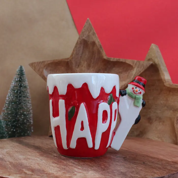 Happy Kırmızı Mug/Kupa — Tasarım Kupa