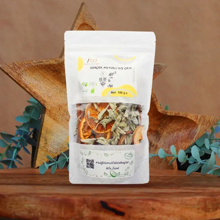 Gerçek Meyveli Kış Çayı — 50 gr Fx marka organik Ada Çayı & Tarçın & Elma Çayı & Portakal