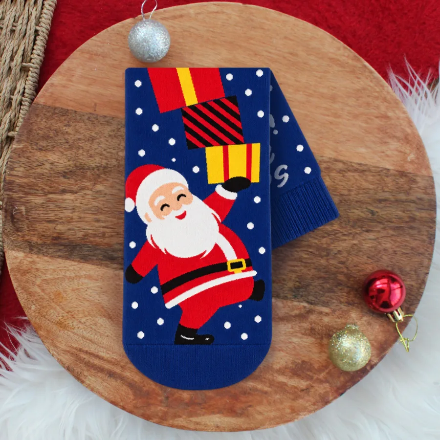Lacivert Noel Babalı Çorap