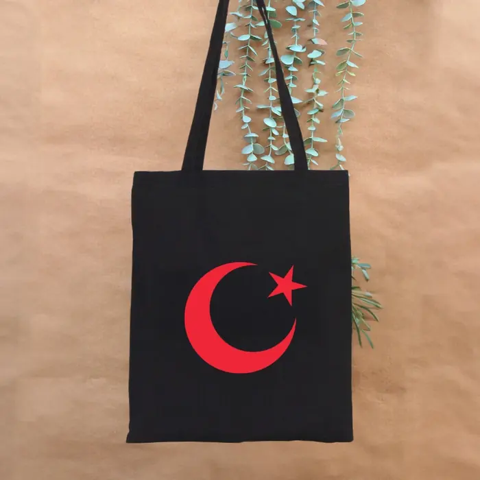 Siyah Ham Bez Çanta — 35x40cm Siyah Ham Bez Sırt Çantası Üzeri 10cm Logo Alanı Tek yön baskı