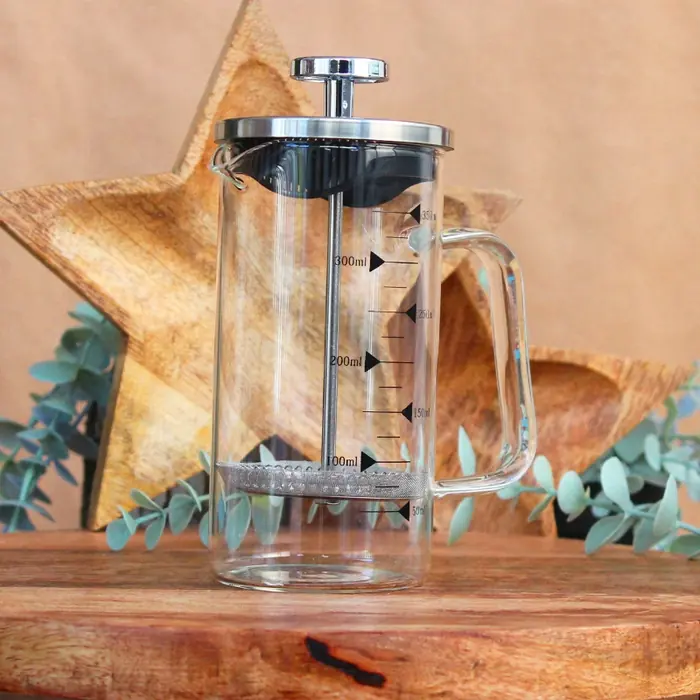 Frenchpress — Cam Ölçekli Siyah Kapaklı 350ml French Press