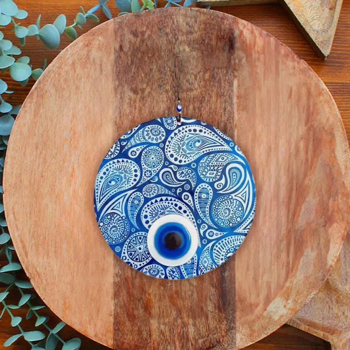 Nazar Boncuğu — 12cm Çini Kare Nazar Boncuğu Füzyon Cam