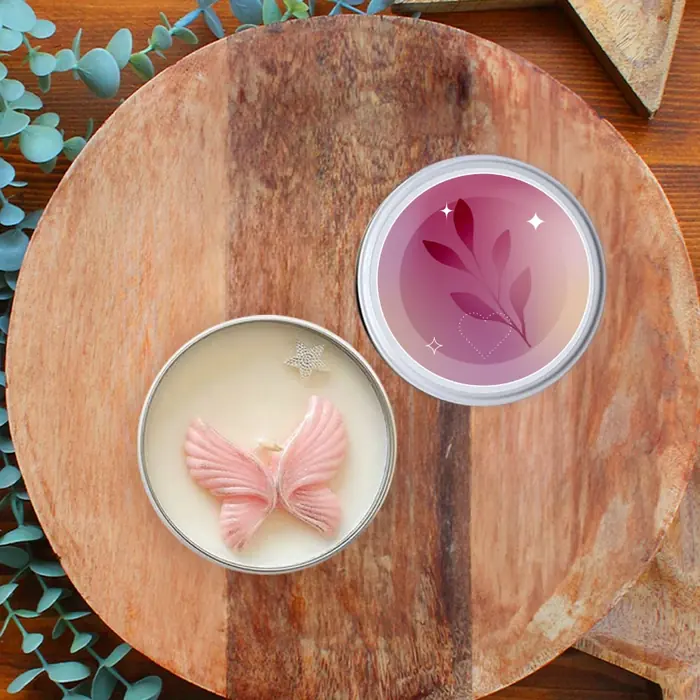 Özel Üretim Mum — Lavantalı mum & firma logosu etiketi yapılabilir