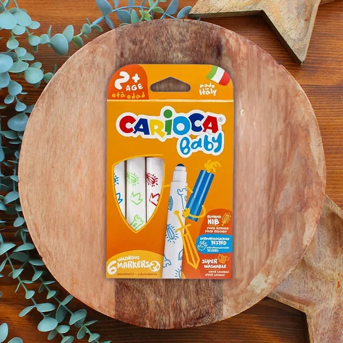 Carioca Jumbo Bebek Süper Yıkanabilir Keçeli Boya Kalemi 6'lı