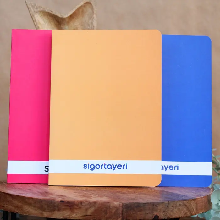 3'lü Slimbook Defter — 3 tip Kapak , 76 sayfa, el dikişi cilt