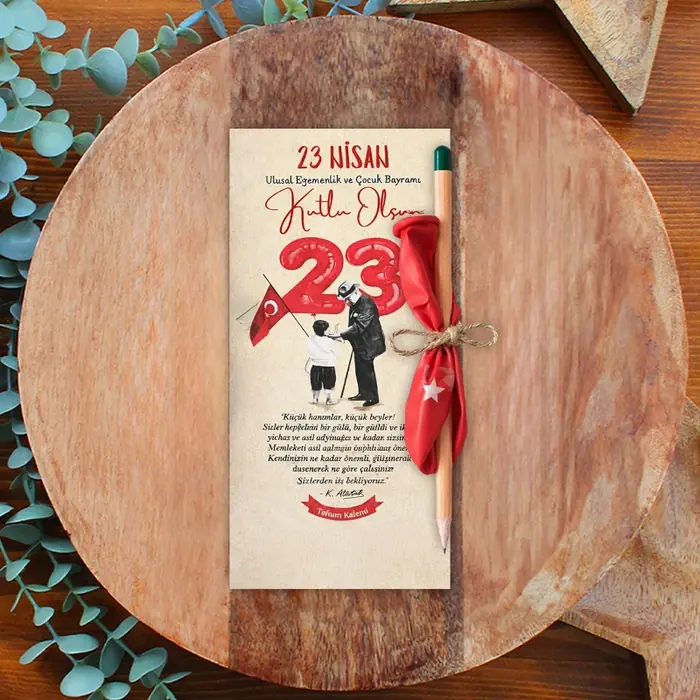 Kalem Ve Balonlu Hediye Kartı
