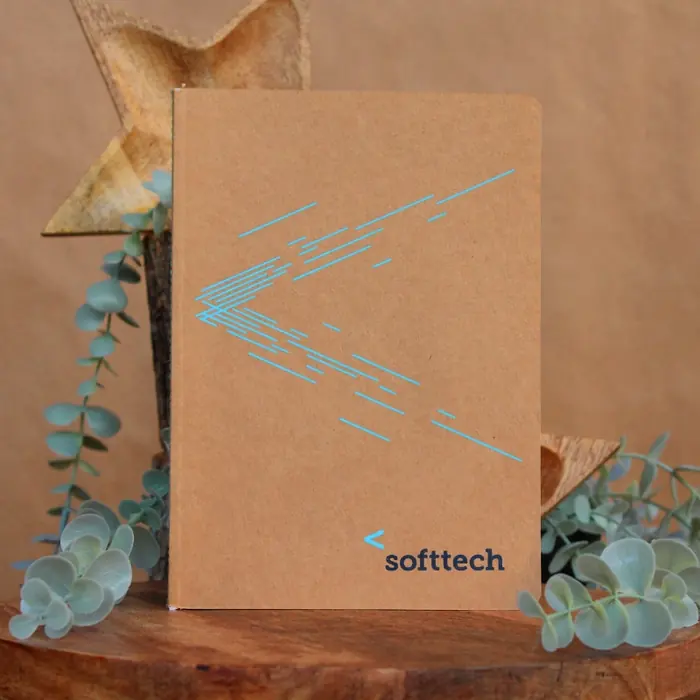 Yanı Dikişli Craft Defter — 13x21 cm 300 gram Kraft Kağıda tek yüz Baskı, Spor dikiş ciltleme,76 sayfa